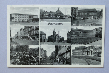 Ansichtskarte AK Duisburg Hamborn 1957 Bahnhof Schule Hospital Stadtbad Straßen Architektur Ortsansicht NRW